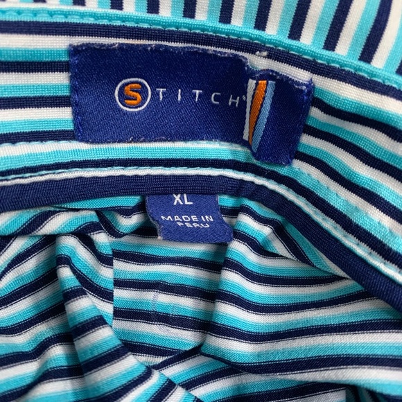 STITCH XL Golf Polo Stripe Breathable Moisture Wicking Antimicrobial - Picture 7 of 11